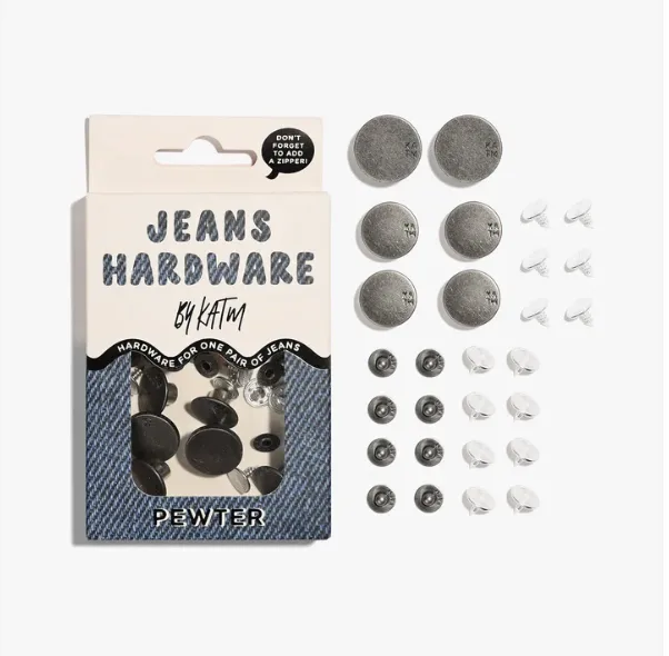 Kylie and the Machine Jeans Hardware Kit - Pewter
