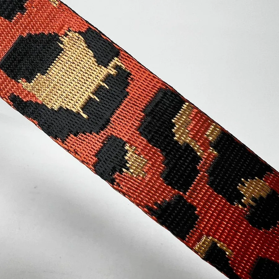 38mm Webbing - Animal Print - Orange - Image 3