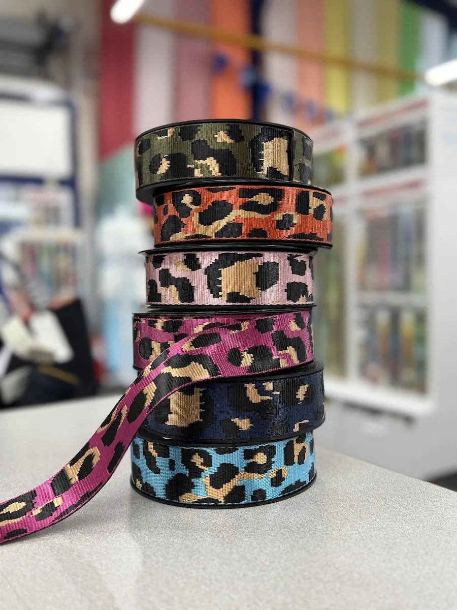 38mm Webbing - Animal Print - Orange - Image 4