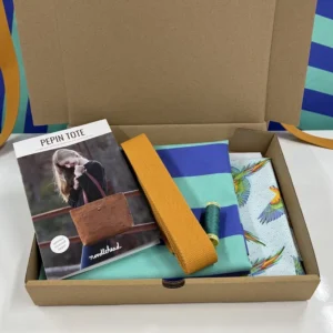 PRE-ORDER: Noodlehead Pepin Tote Bag Making Kit - Blue and Turquoise