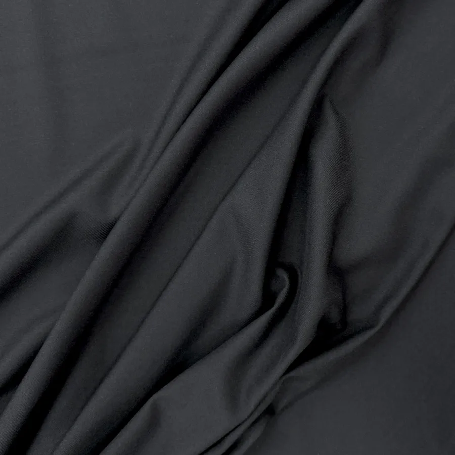 Woven Bamboo/Recycled Polyester Fibre Dyed Fabric - Black - Image 6