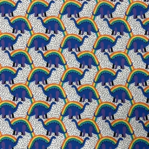 Little Johnny 100% Cotton Poplin - Rainbow Dinosaur