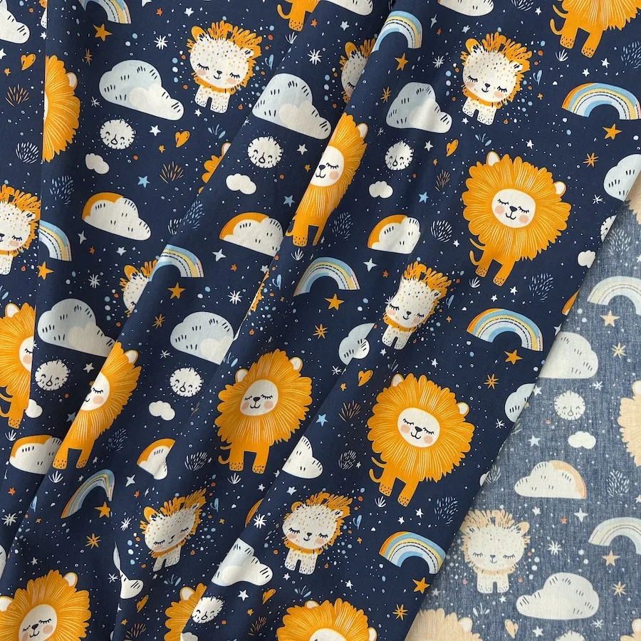 100% Cotton Poplin - Sleeping Lions - Image 2