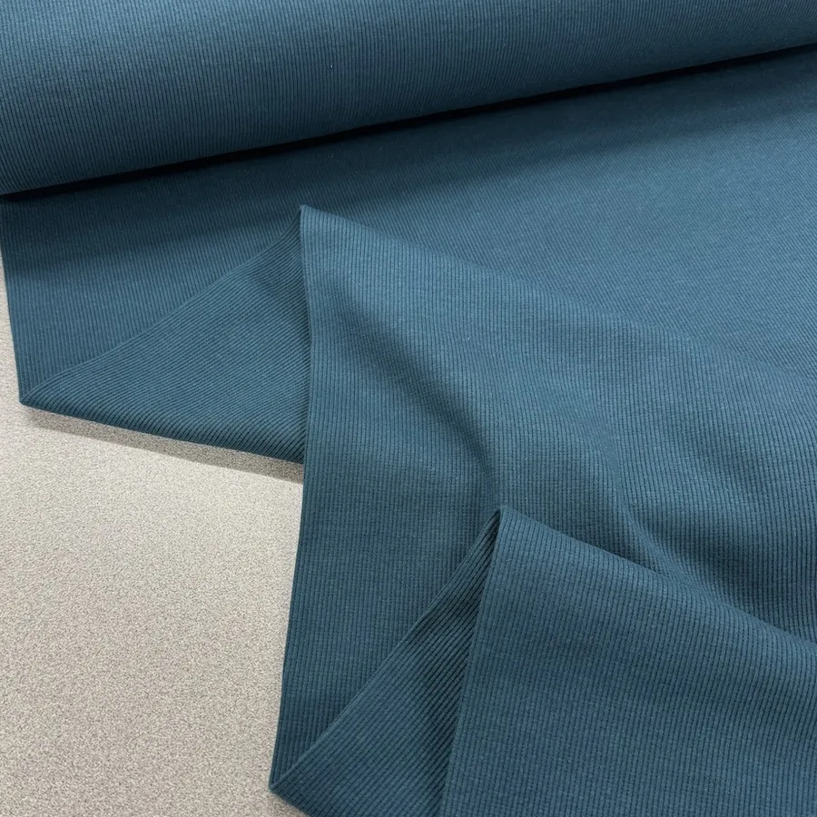 2x1 Wide Width Tubular Rib/Cuffing - Petrol