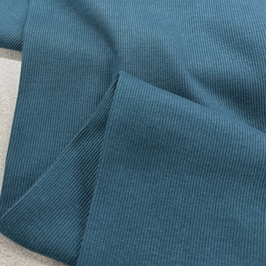 2x1 Wide Width Tubular Rib/Cuffing - Petrol - Image 2