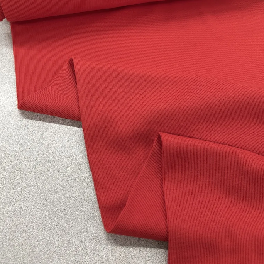 2x1 Wide Width Tubular Rib/Cuffing - Red