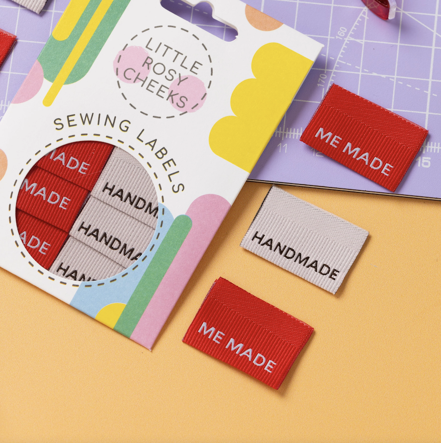 Pack of 6 Woven Sewing Labels by Little Rosy Cheeks – Me Made/Handmade - Image 2