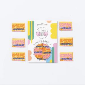 Pack of 6 Woven Sewing Labels by Little Rosy Cheeks – Handmade Flower Power
