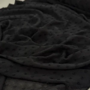 Chiffon with a Dobby Spot Texture - Black