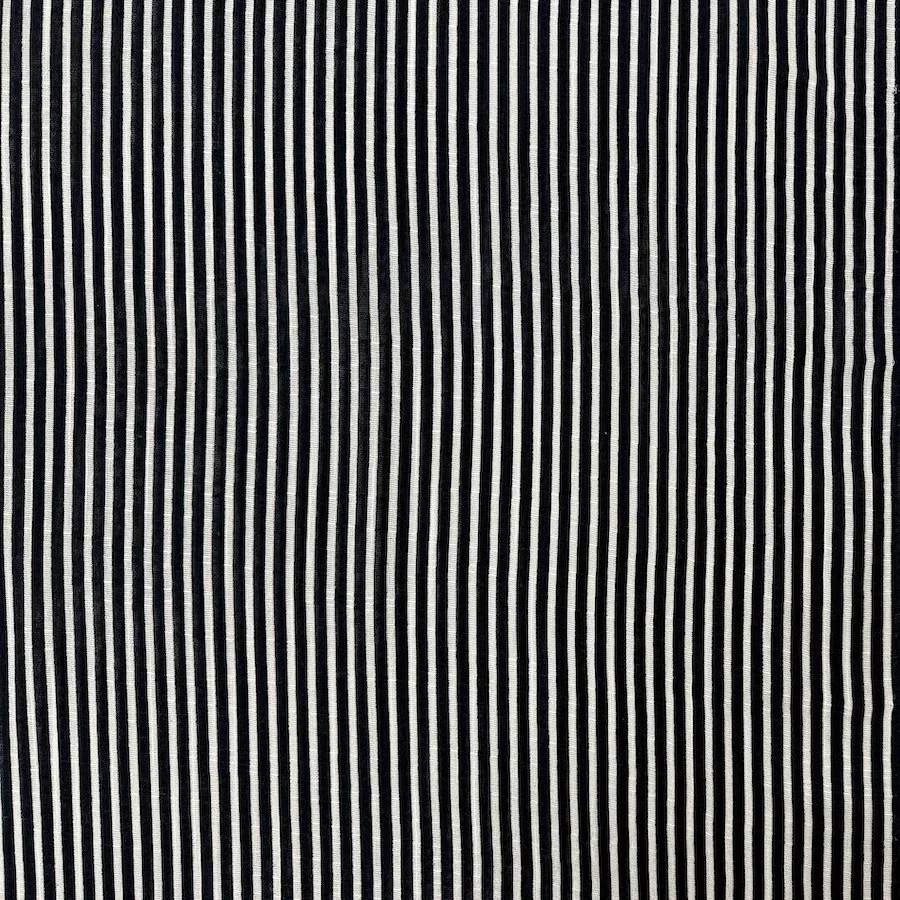 Lightweight 100% Cotton Stripes - Navy/White - Image 2