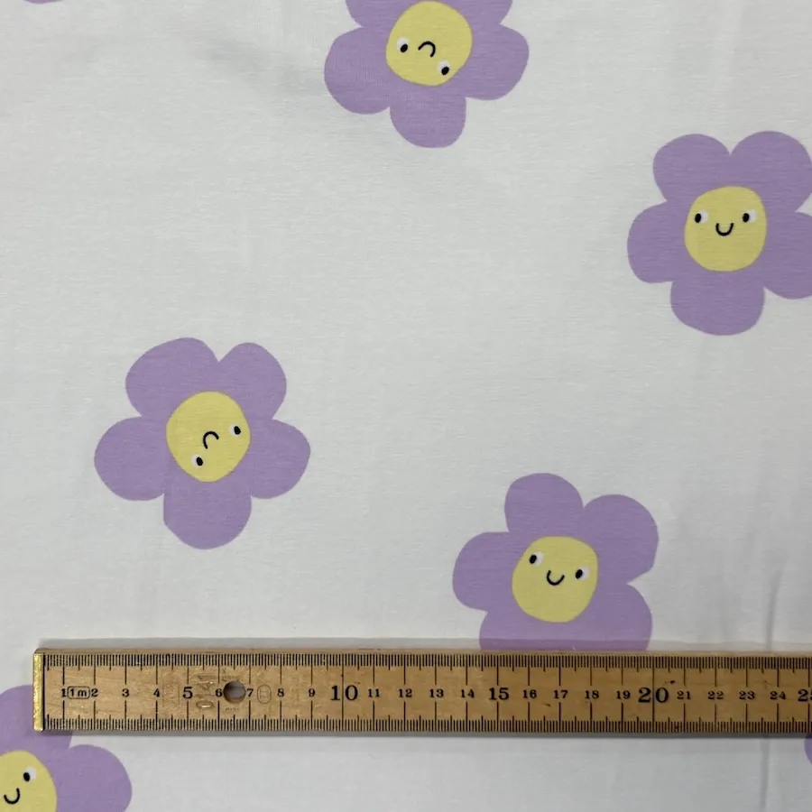Cotton Lycra Jersey - Smiling Daisies - Image 2