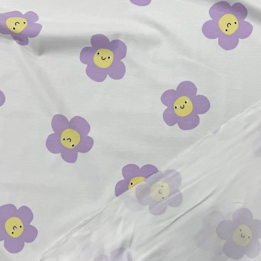 Cotton Lycra Jersey - Smiling Daisies - Image 3