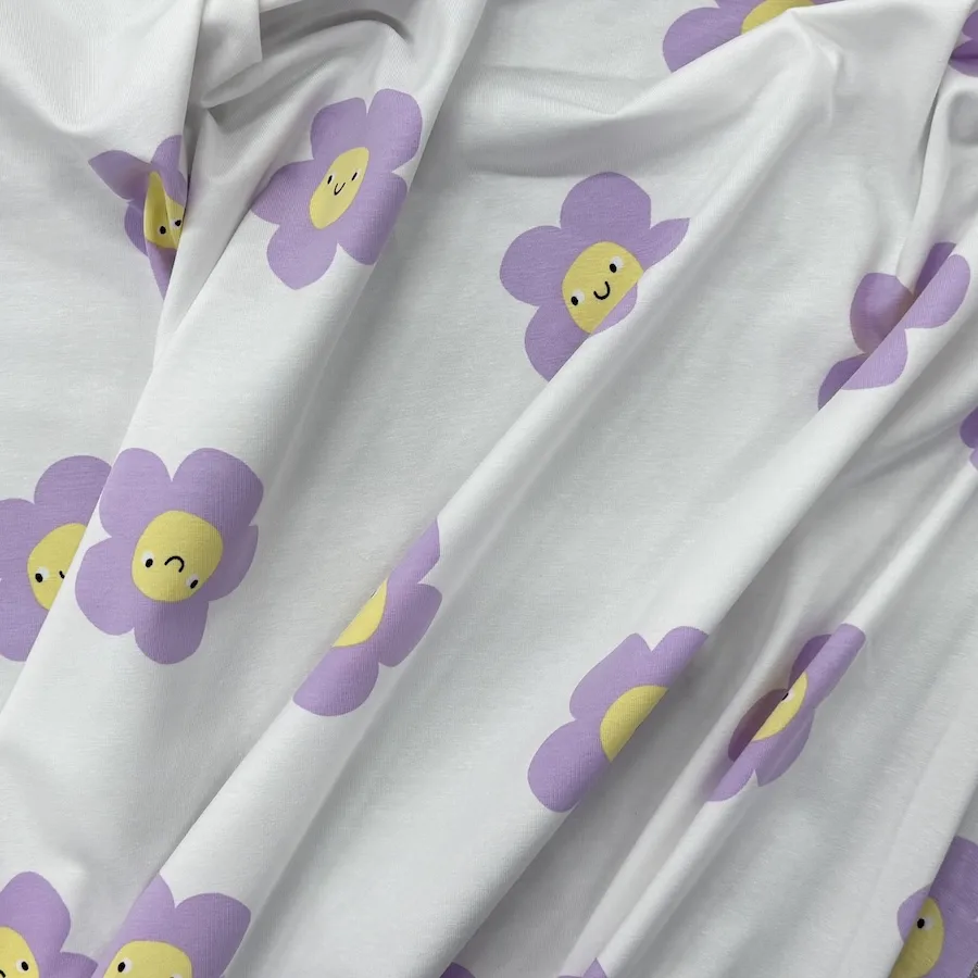 Cotton Lycra Jersey - Smiling Daisies - Image 4