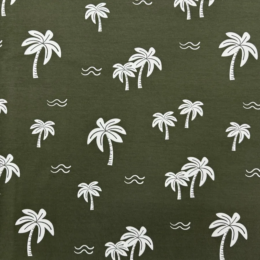 Cotton Lycra Jersey - Palm Trees