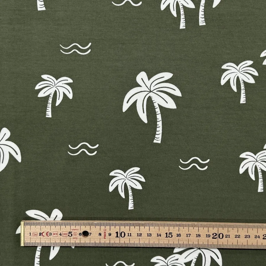 Cotton Lycra Jersey - Palm Trees - Image 2