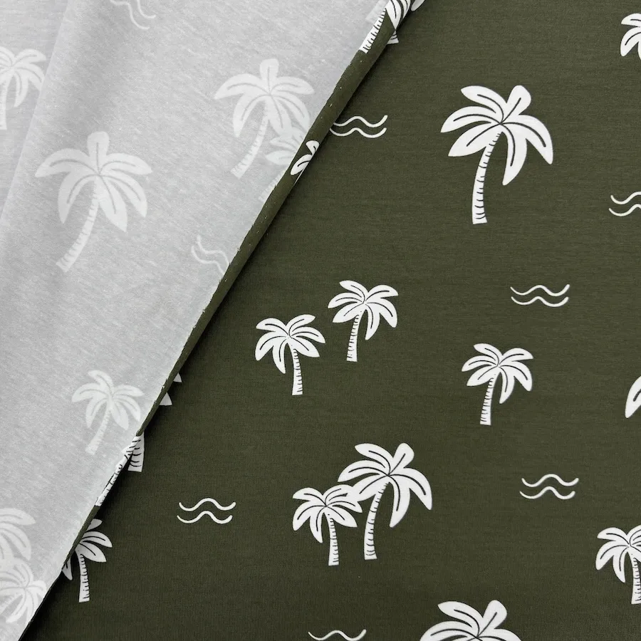 Cotton Lycra Jersey - Palm Trees - Image 3