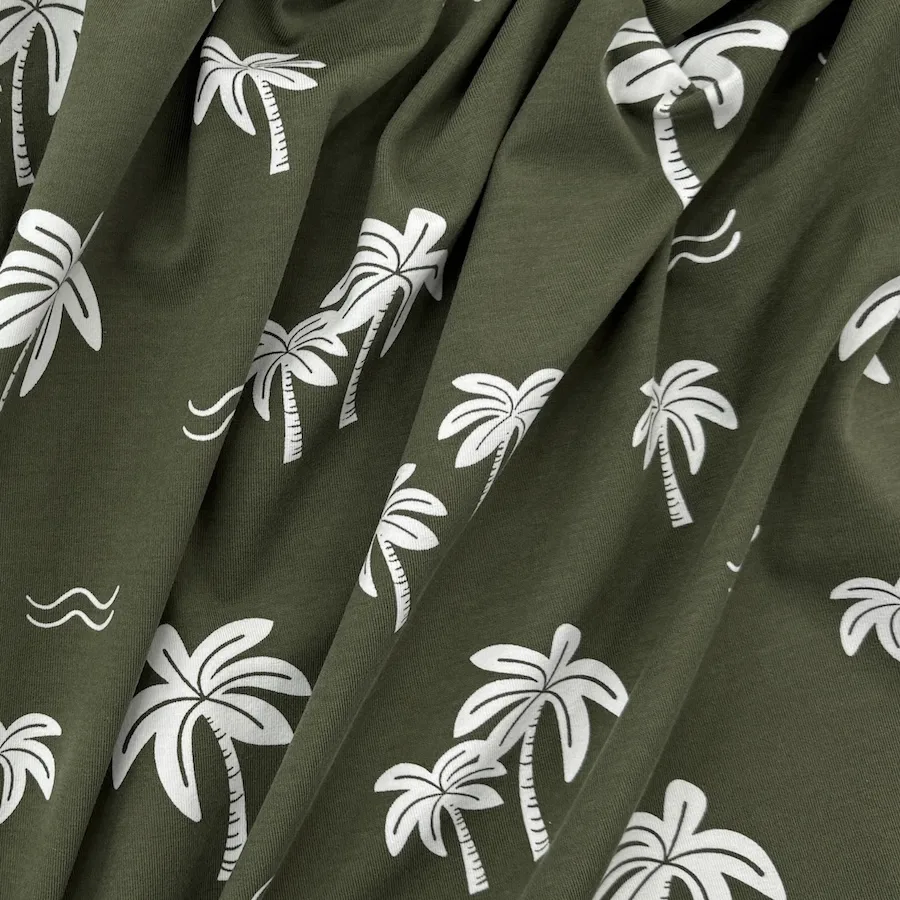 Cotton Lycra Jersey - Palm Trees - Image 4