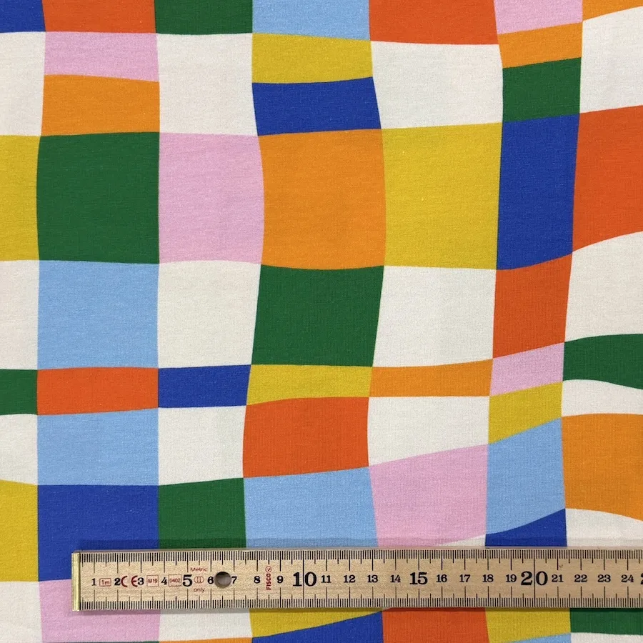Cotton Lycra Jersey - Irregular Checks - Image 2
