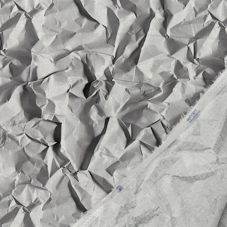 100% Cotton Poplin - 3D Effect Crumpled Paper - Image 3