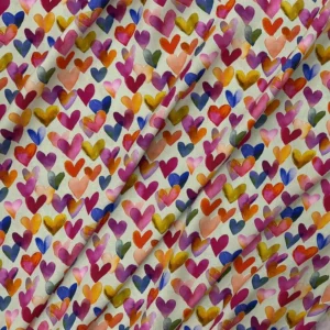 100% Viscose - Painted Hearts