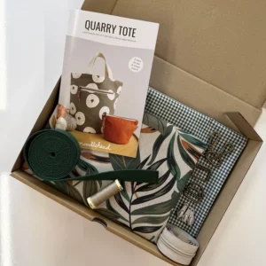 PRE ORDER: Noodlehead Quarry Tote Bag Making Kit - Green Botanical