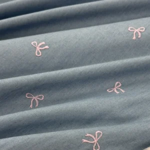 100% Cotton Chambray - Pink Bows