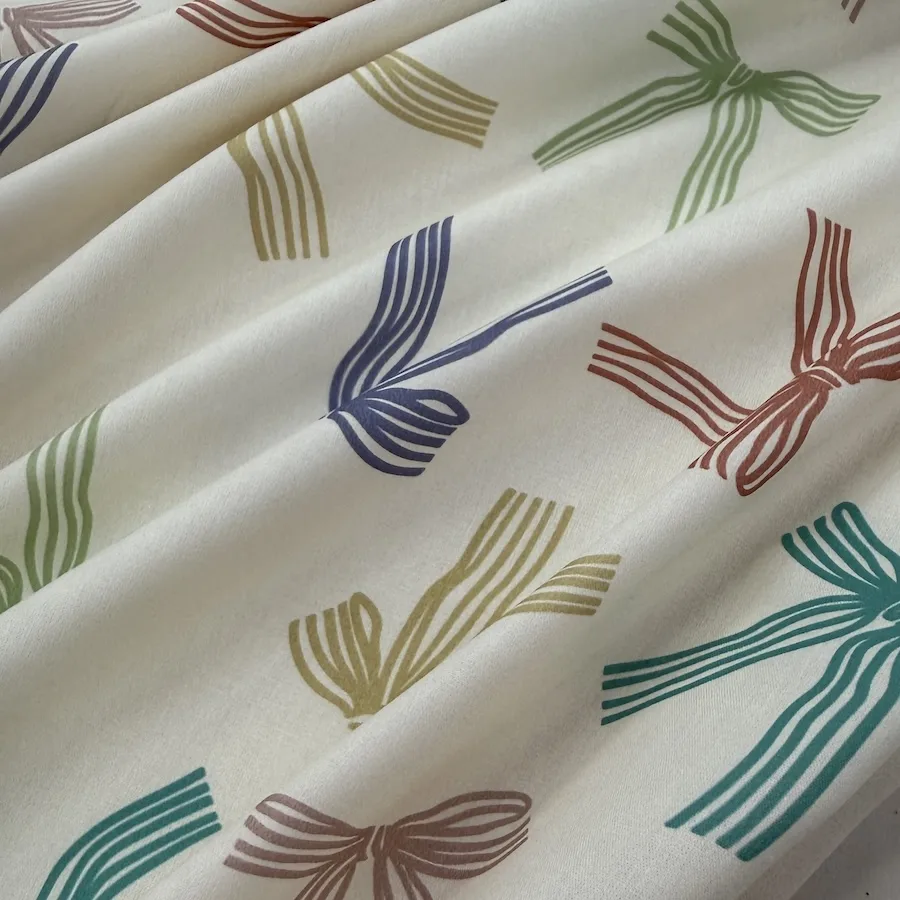 100% Cotton Poplin - Striped Bows - Image 2