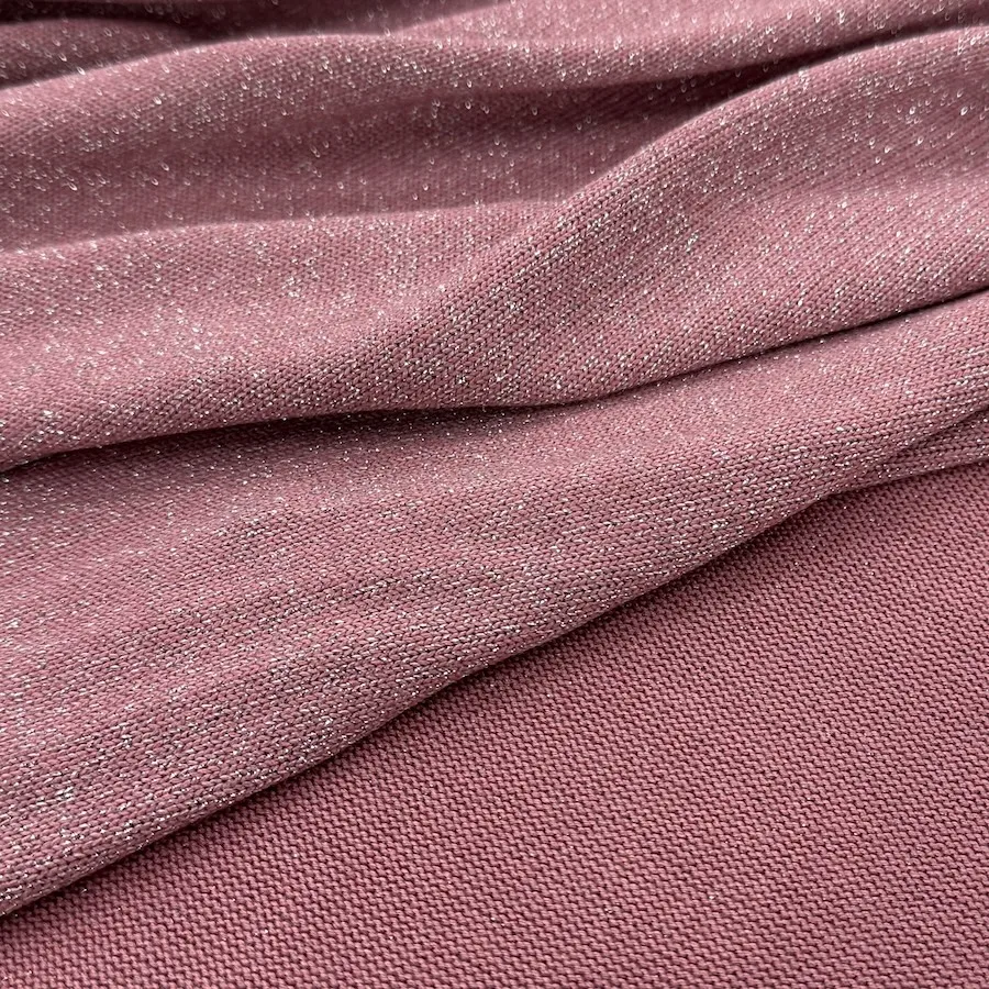 Lurex Viscose Knit - Dusky Pink - Image 2