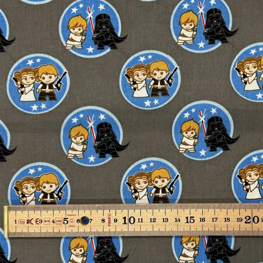 100% Cotton Poplin - Star Wars Collection - Tiny Characters: Luke & Leia - Image 4