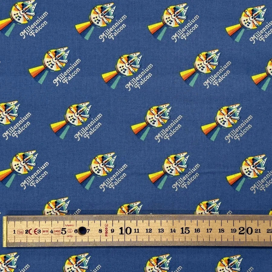 100% Cotton Poplin - Star Wars Collection - Rainbow Millennium Falcon - Image 3
