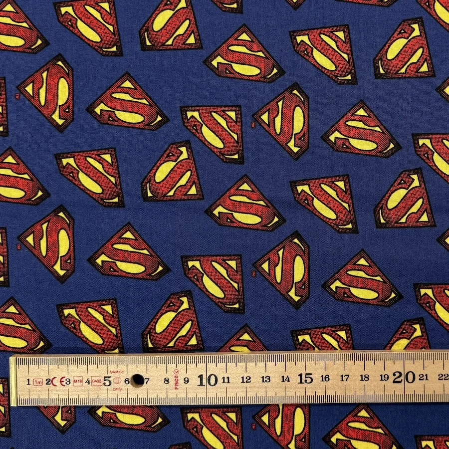 100% Cotton Poplin - DC Collection - Superman Logo - Image 2