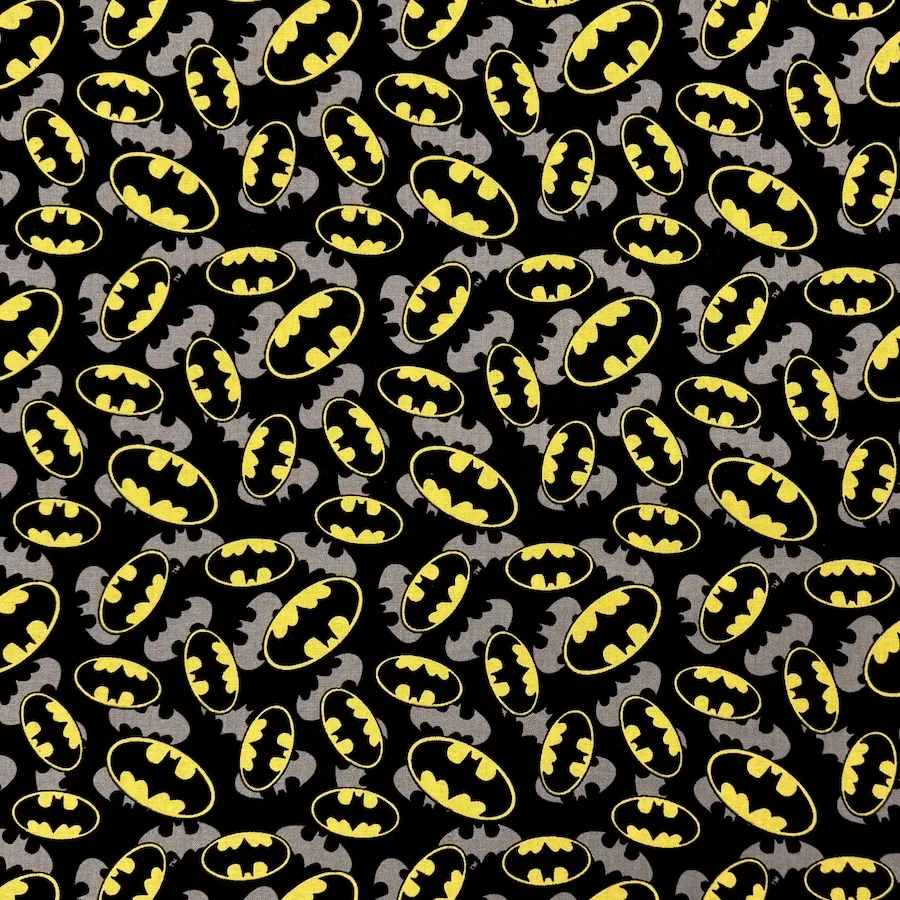 100% Cotton Poplin - DC Collection - Batman Logo