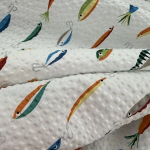 Sevenberry Cotton Seersucker - Stylish Aloha - Hooked on White