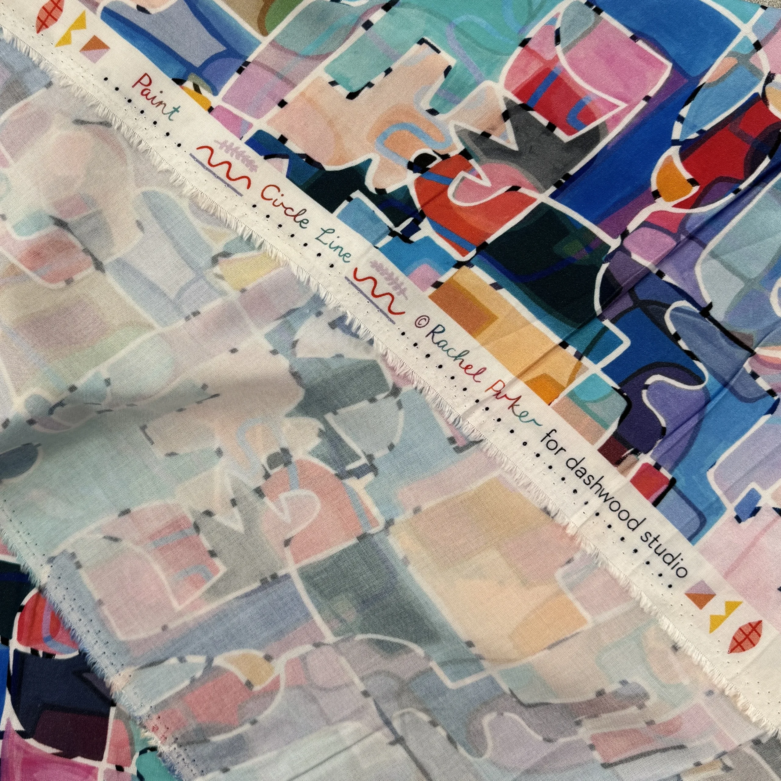 Rachel Parker for Dashwood Studios 100% Rayon - Circle Line - Paint - Image 2