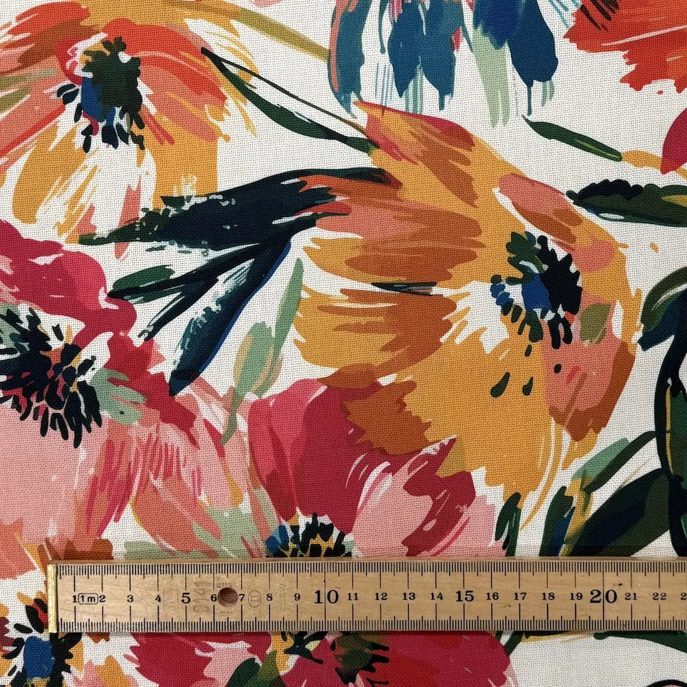 100% Cotton Canvas - Orange Floral - Image 5
