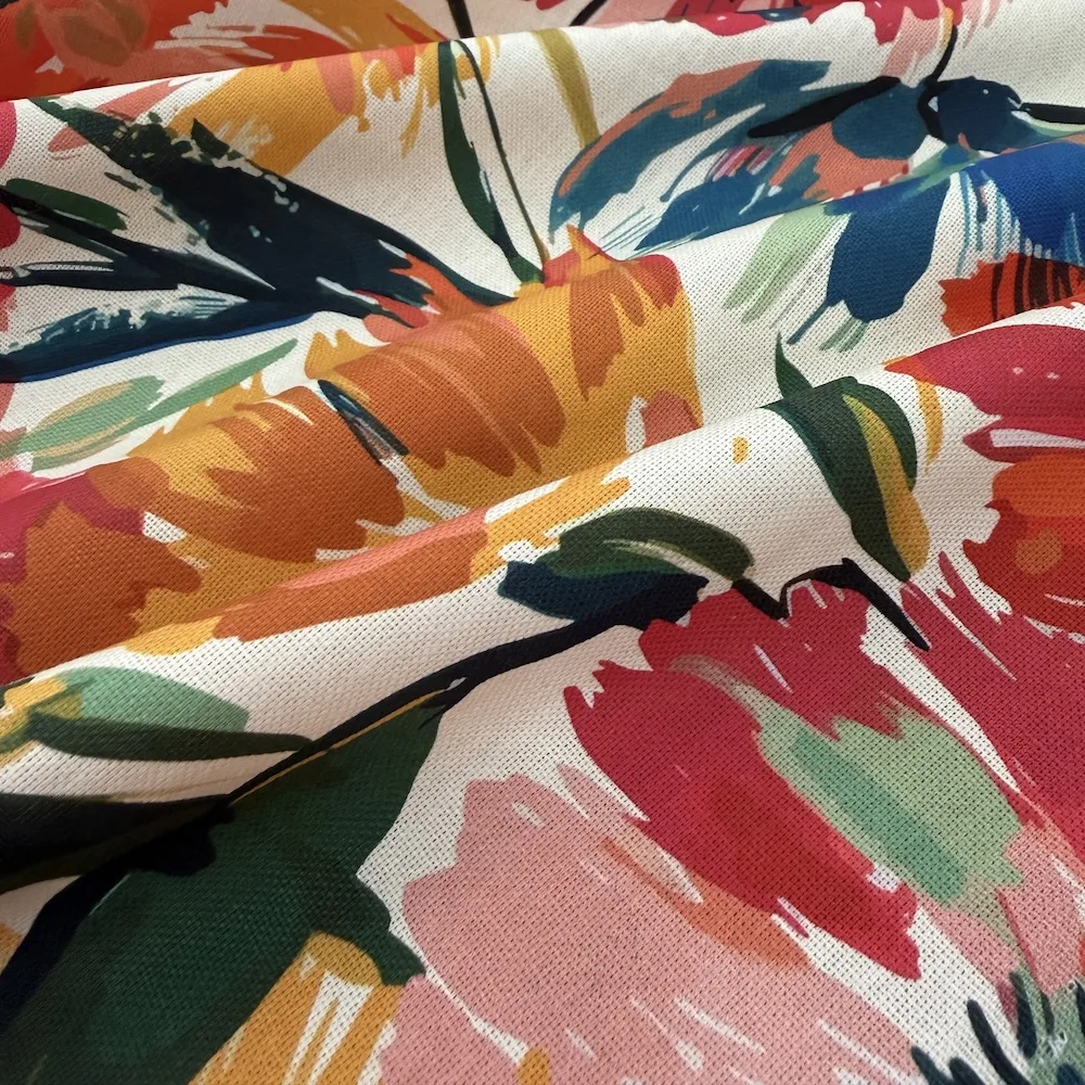 100% Cotton Canvas - Orange Floral - Image 3