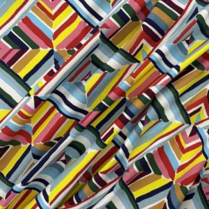 100% Cotton Canvas - Diamond Stripe - Brights