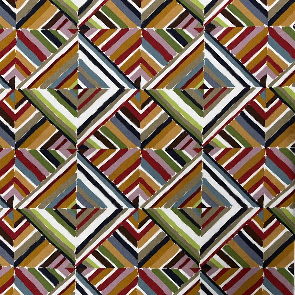 100% Cotton Canvas - Diamond Stripe - Earth Tones - Image 3