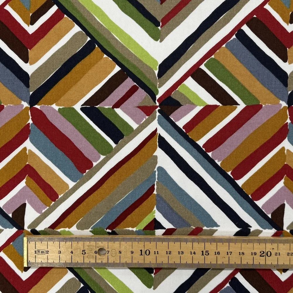 100% Cotton Canvas - Diamond Stripe - Earth Tones - Image 5