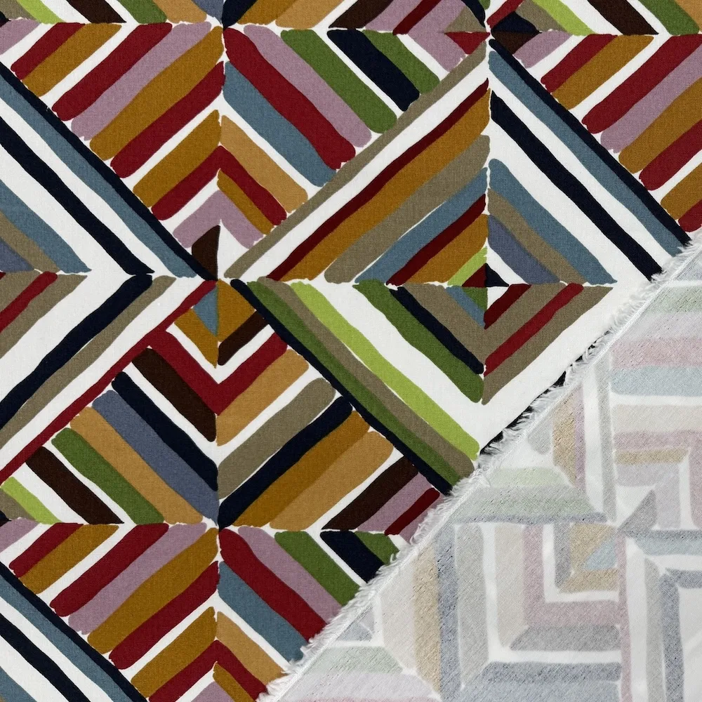 100% Cotton Canvas - Diamond Stripe - Earth Tones - Image 4