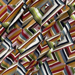 100% Cotton Canvas - Diamond Stripe - Earth Tones
