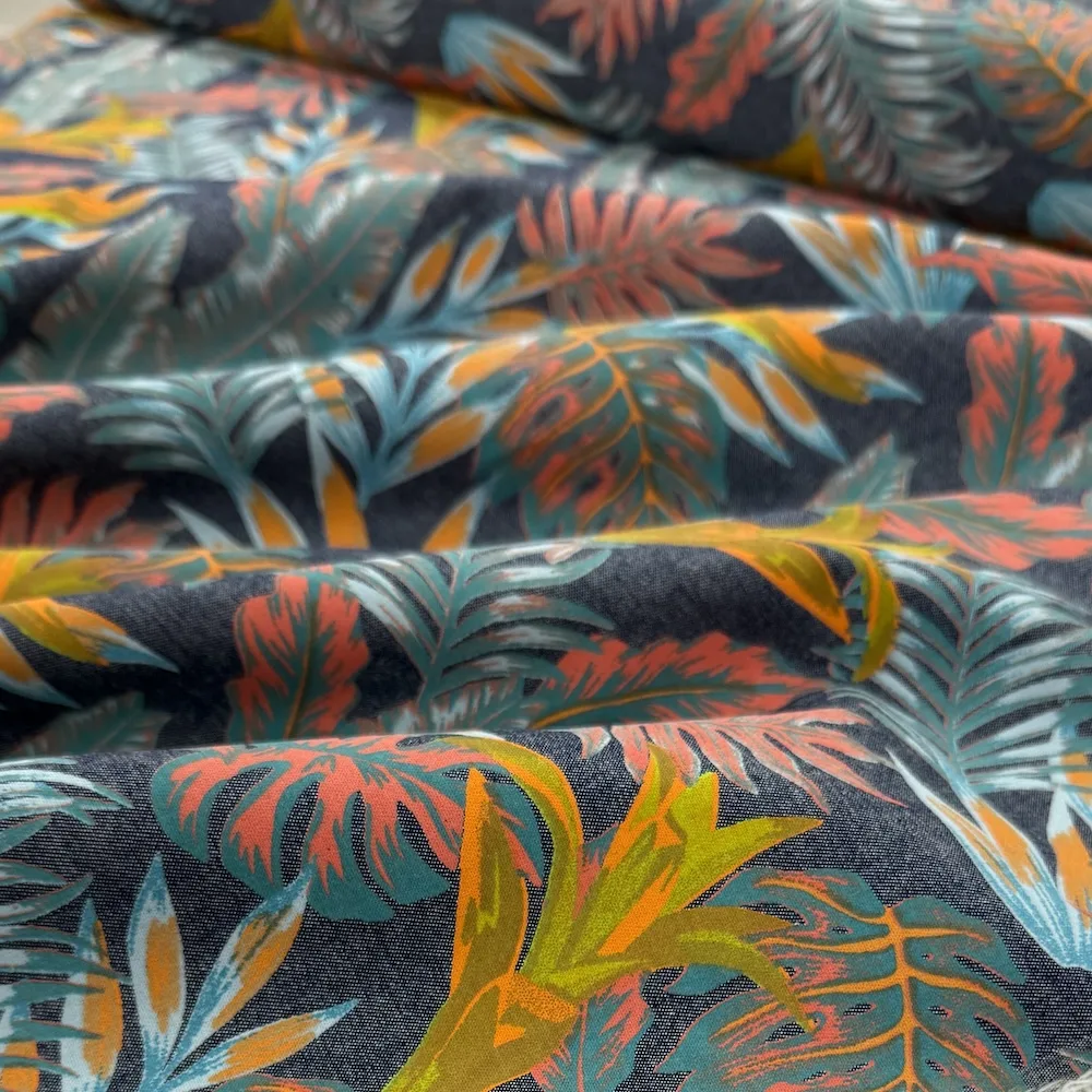 100% Cotton Chambray Printed Flowers - Image 2