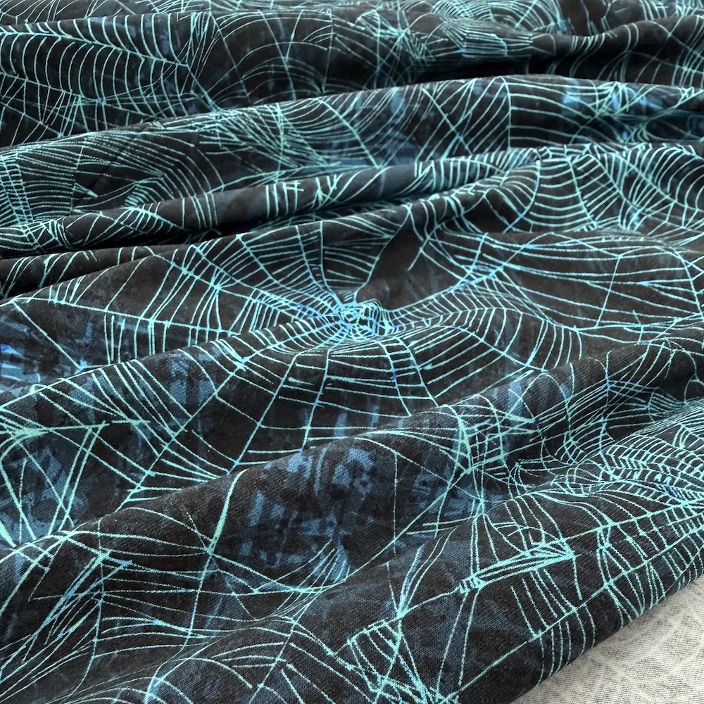 Little Johnny Cotton Lycra Jersey - Spiderwebs - Image 2