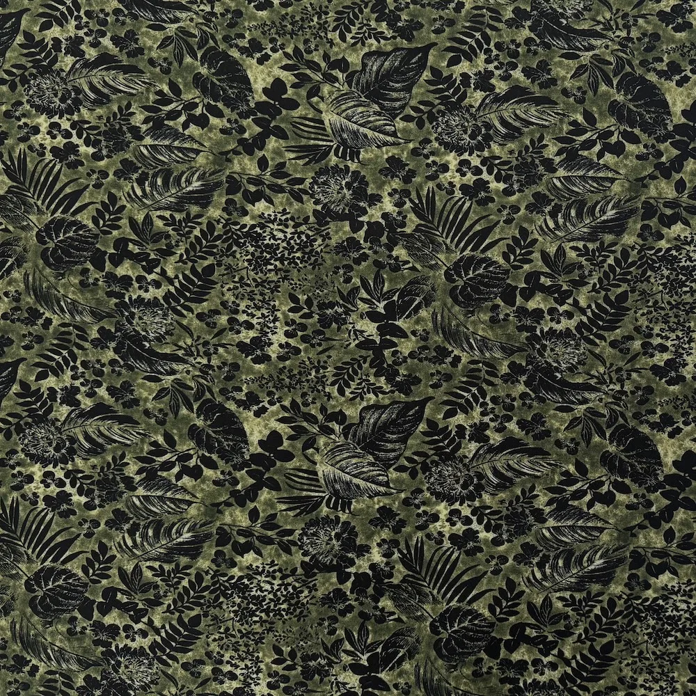 Lightweight 100% Lyocell - Green/Black Leaves - Image 5