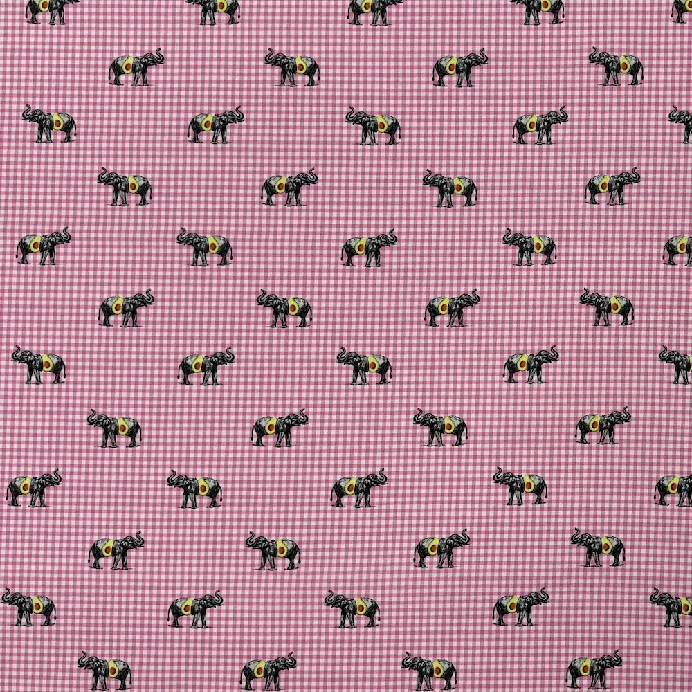 Ex Designer 100% Cotton Shirting - Ele-cado Pink Gingham - Image 3