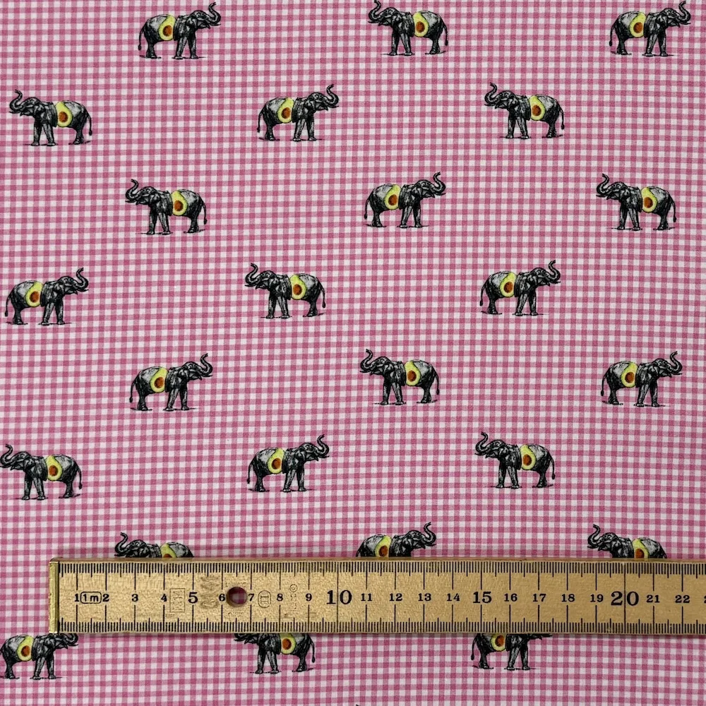 Ex Designer 100% Cotton Shirting - Ele-cado Pink Gingham - Image 5