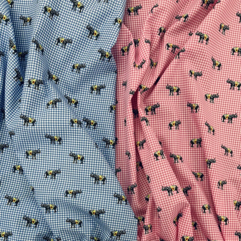 Ex Designer 100% Cotton Shirting - Ele-cado Pink Gingham - Image 7