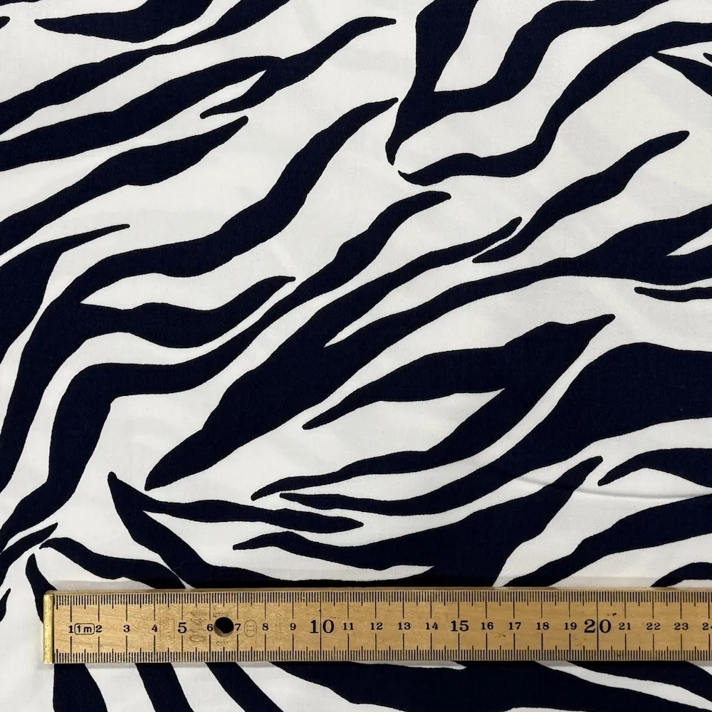 Comfort Stretch Cotton - Navy/White Zebra - Image 6