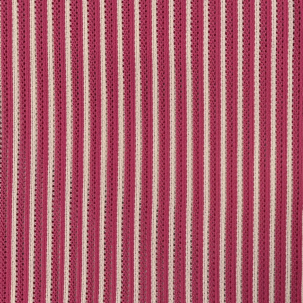Textured Crochet Fabric - Rhubarb Stripe - Image 5