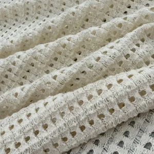 Textured Crochet Fabric - Ecru